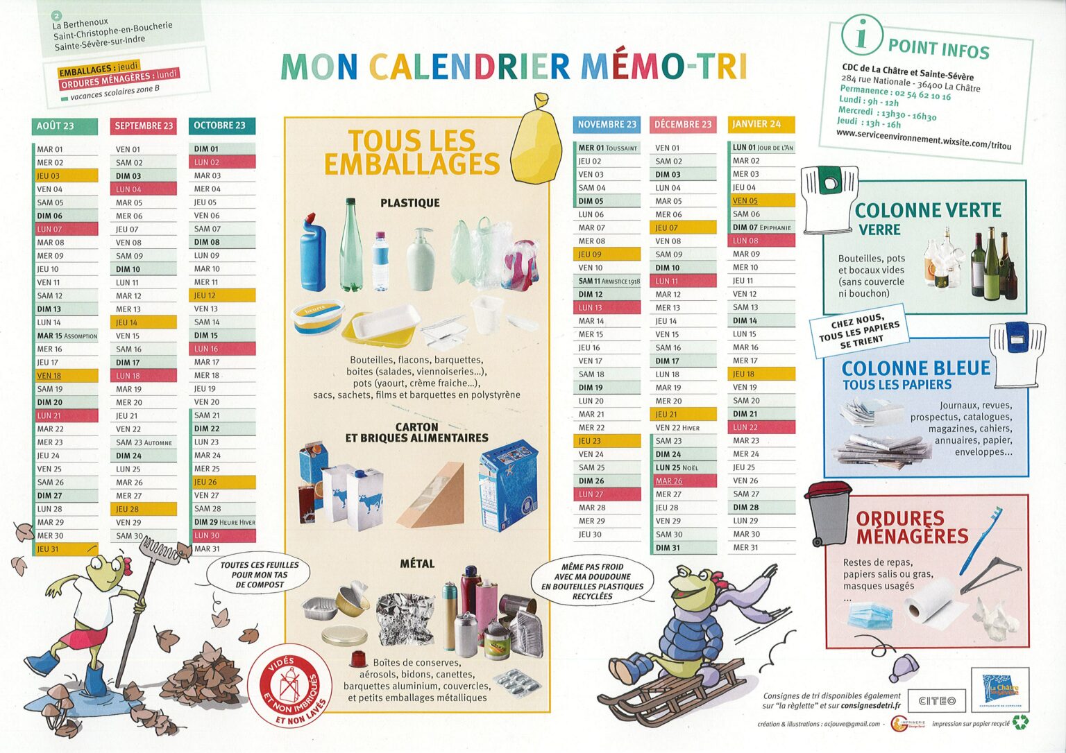 Collecte des ordures ménagères Calendrier de ramassage Sainte