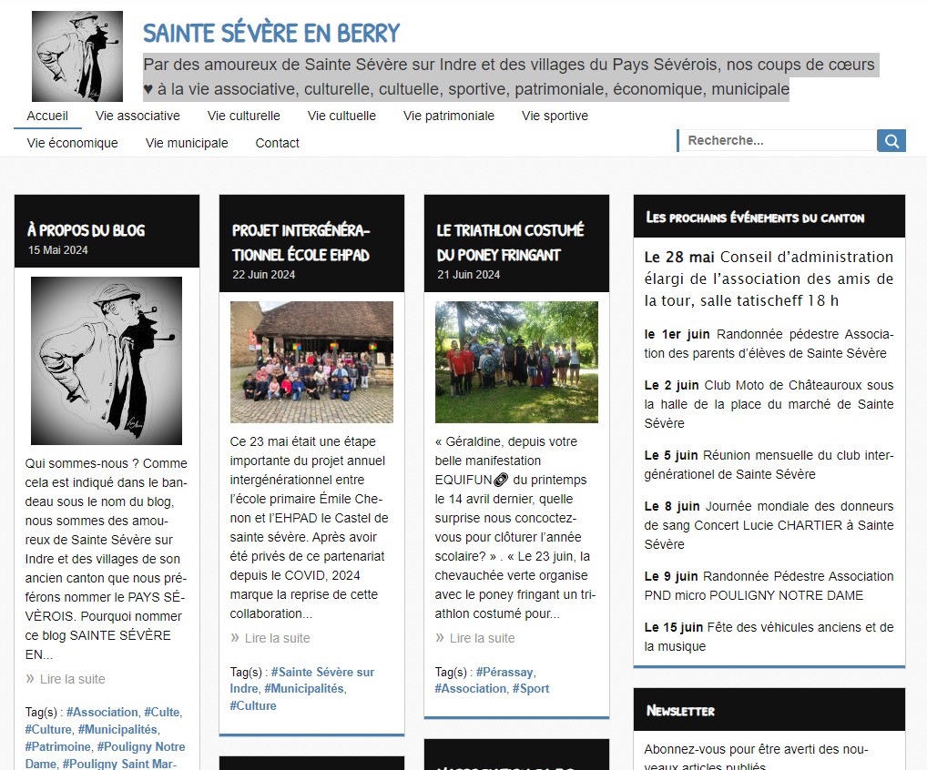Un nouveau blog… Par des amoureux de Sainte Sévère sur Indre et des villages du Pays Sévérois!
