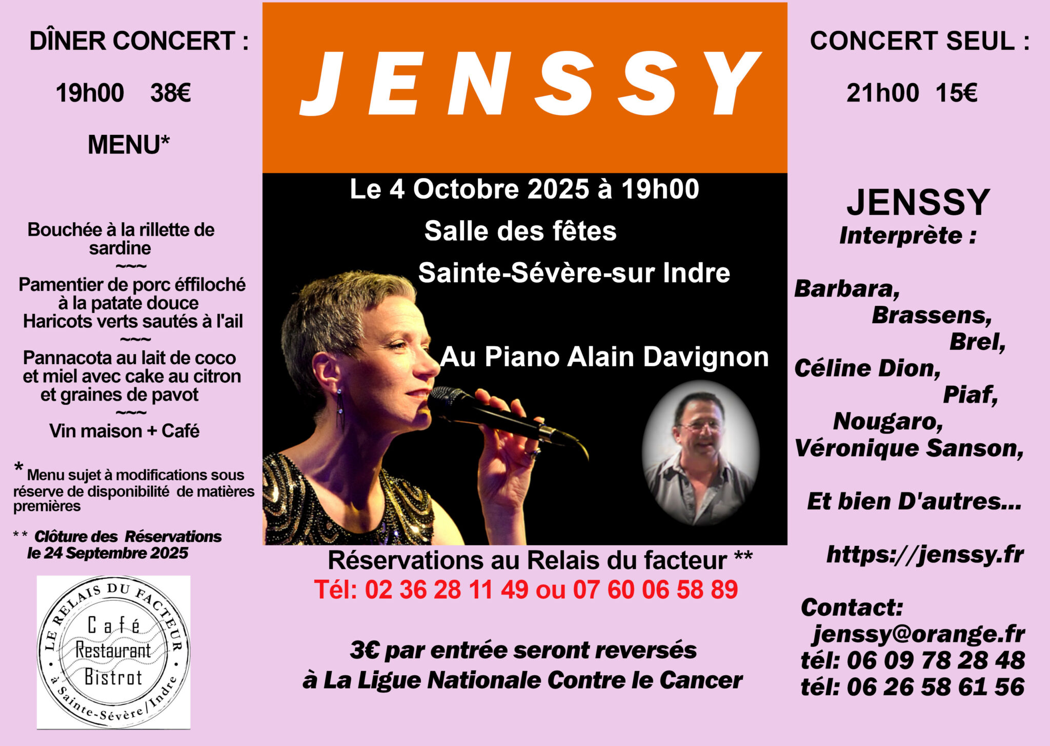 Dîner-concert – samedi 4 octobre