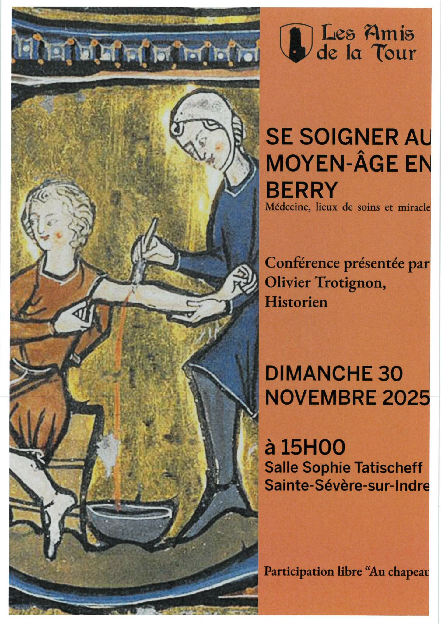 Conférence « Se soigner au moyen-âge en Berry » le 30 novembre à 15h