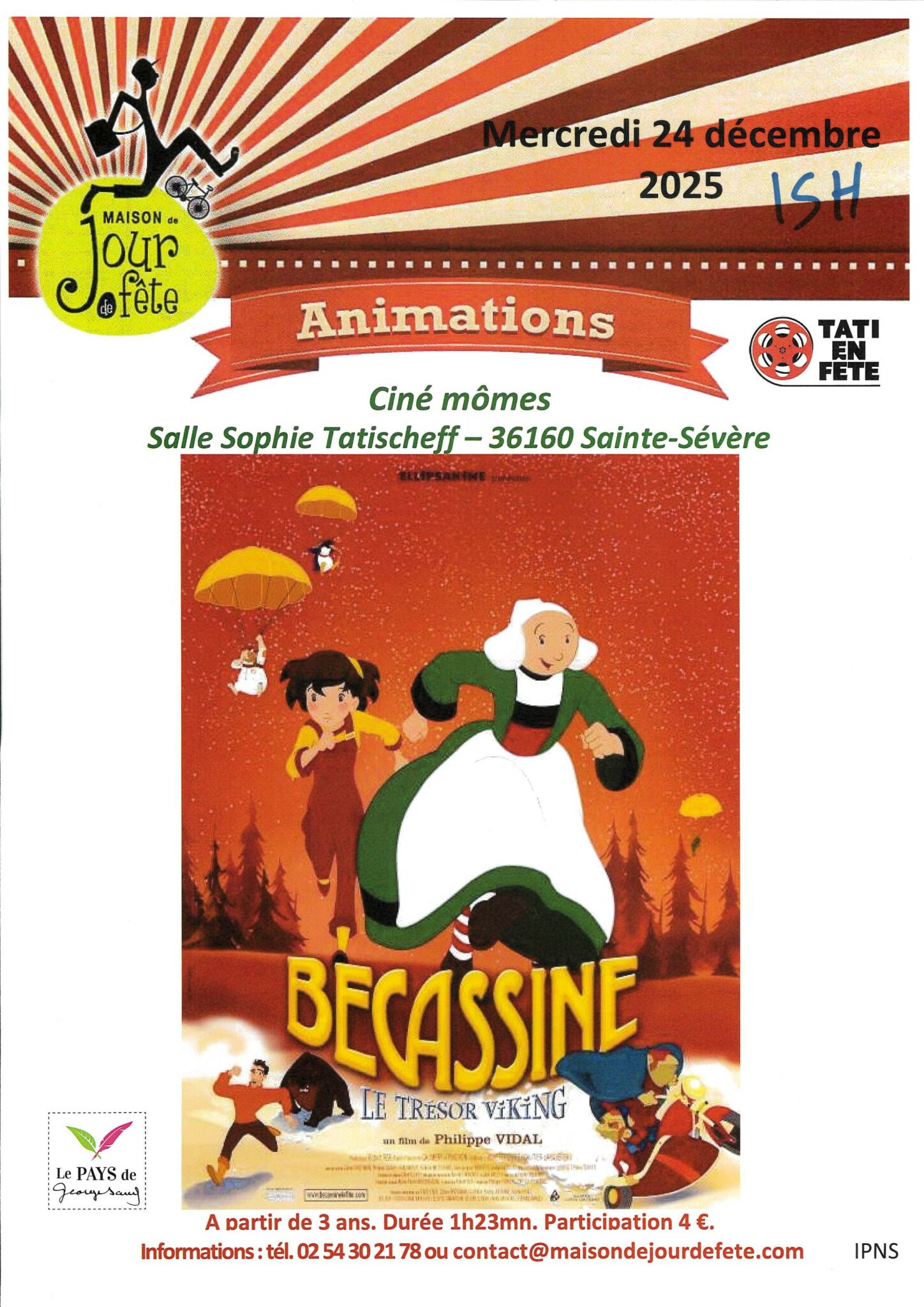 Projection Ciné mômes – mercredi 24 décembre 2025